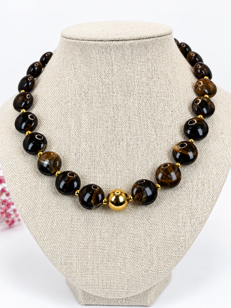 Collier court à pastilles colorées – 4 coloris