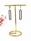 Boucles d’oreilles pendantes dorées à anneau allongé – 5 cm