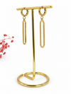 Boucles d’oreilles pendantes dorées à anneau allongé – 5 cm