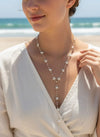 Collier Sautoir Y Étoiles de Mer en Nacre Doré | Acier Inoxydable
