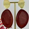Boucles d'oreilles Clips Galets en Bois noir, marron ou bleu.