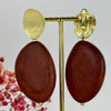 Boucles d'oreilles Clips Galets en Bois noir, marron ou bleu.