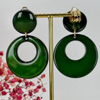 Ronde clipoorbellen van blauwe of groene hars.