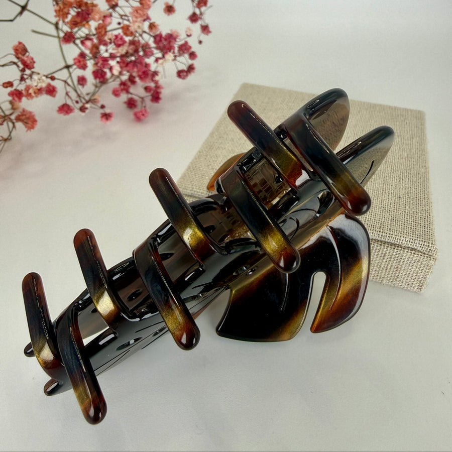 Haarclip Hars Blad Bruine Kleuren