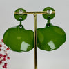 Oorbellen Eventail in oranje, groene of blauwe hars.