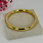 Bracelet jonc doré en acier inoxydable – Diamètre intérieur 6 cm – Finition brillante