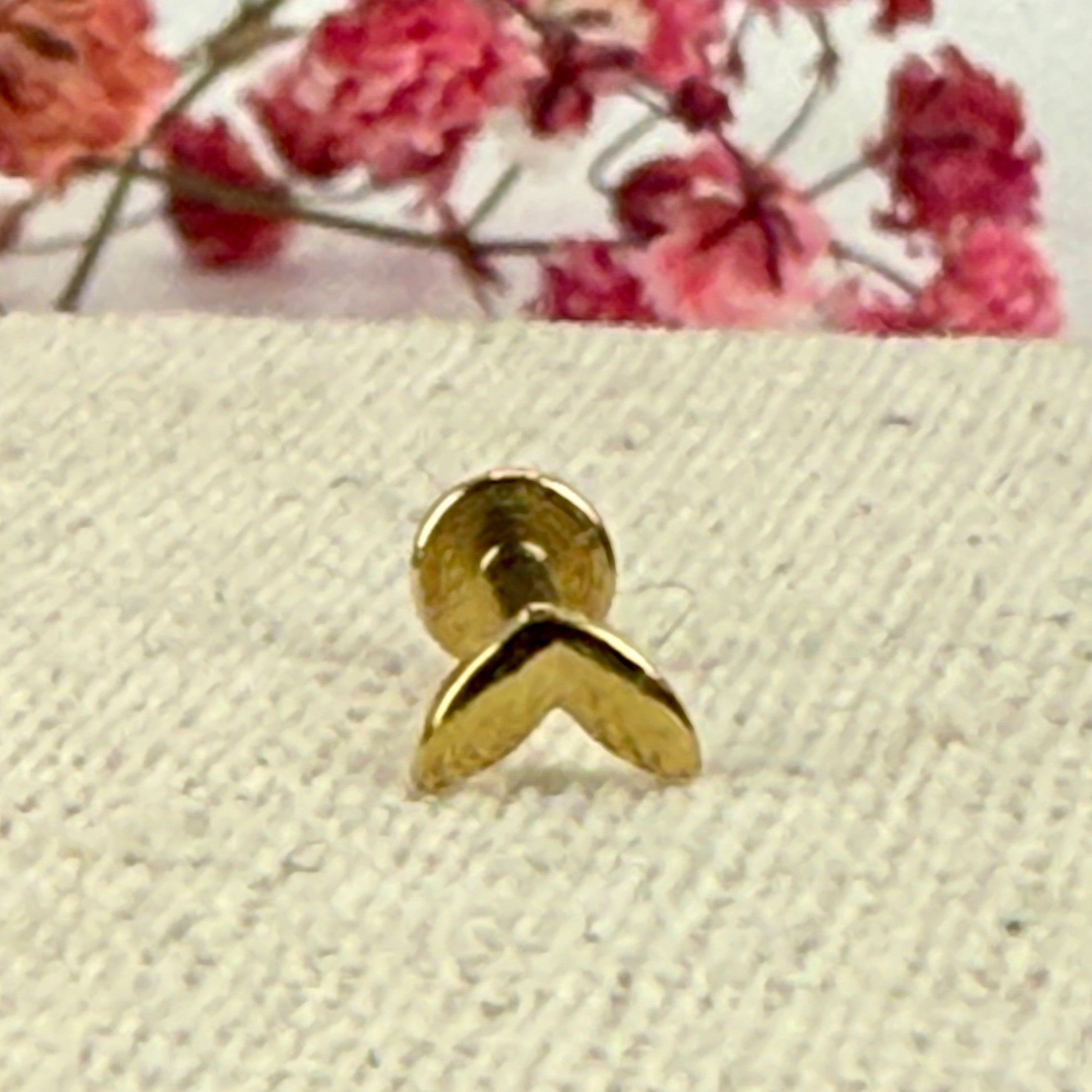 Meerjungfrauen-Schwanz-Piercing – gold-/silberfarbener Stecker aus Edelstahl.
