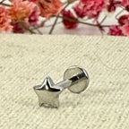Sterrenpiercing – Hypoallergene roestvrijstalen stud, goud-/zilverkleurig.