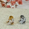 Piercing Blütenblätter Zirkon – Stecker Edelstahl vergoldet/versilbert glänzend.