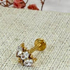 Piercing Blütenblätter Zirkon – Stecker Edelstahl vergoldet/versilbert glänzend.