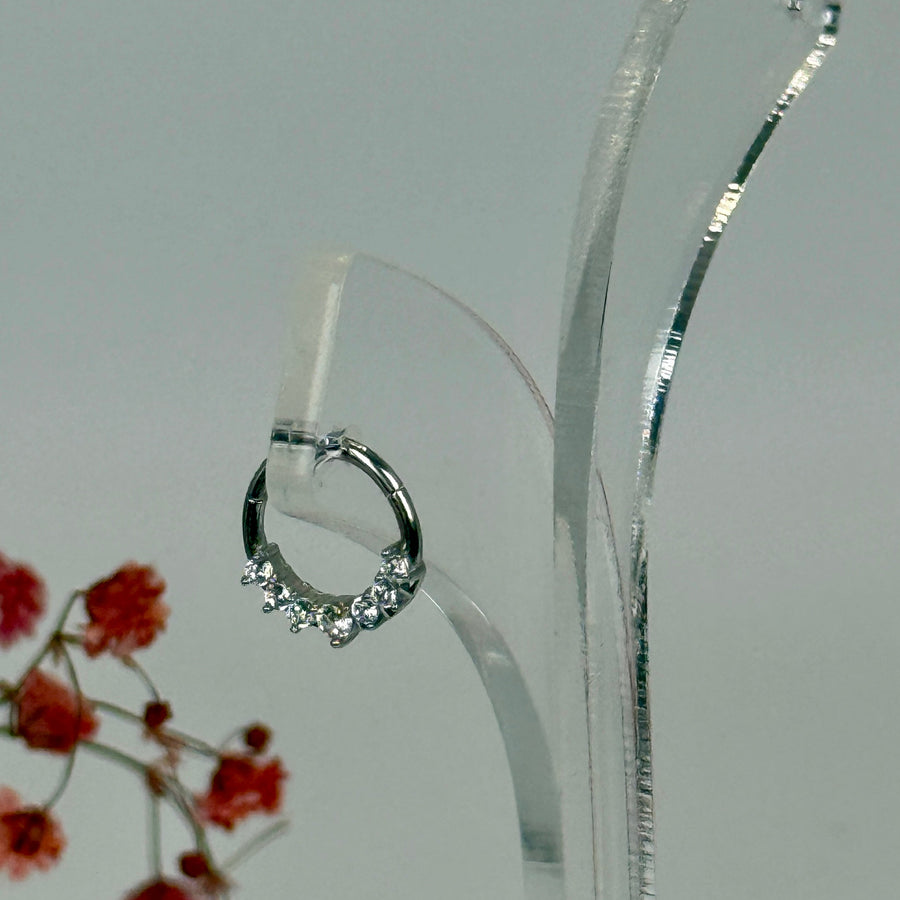 Piercing Ring Zirkon – Mini Creole vergoldeter/versilberter Edelstahl