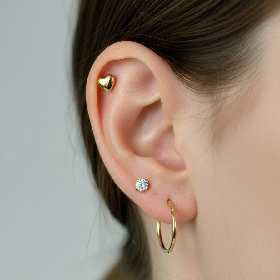 Ohrpiercing Minimalistischer Ring – Zarte Kreole aus vergoldetem/silbernem Edelstahl