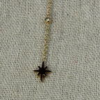 Collier lariat étoile réglable en acier inoxydable – Chaîne dorée avec pendentif étoile du nord
