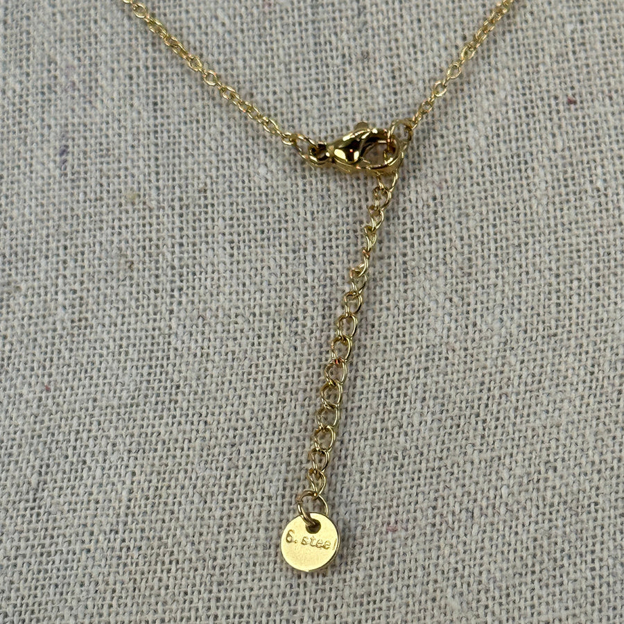 Verstellbare Lariat-Halskette mit Stern aus Edelstahl – Goldfarbene Kette mit Nordstern-Anhänger