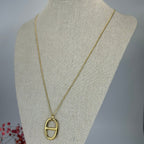 Ketting van goud- of zilverkleurig roestvrij staal – Hanger met ankerketting (verstelbaar).