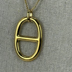 Ketting van goud- of zilverkleurig roestvrij staal – Hanger met ankerketting (verstelbaar).