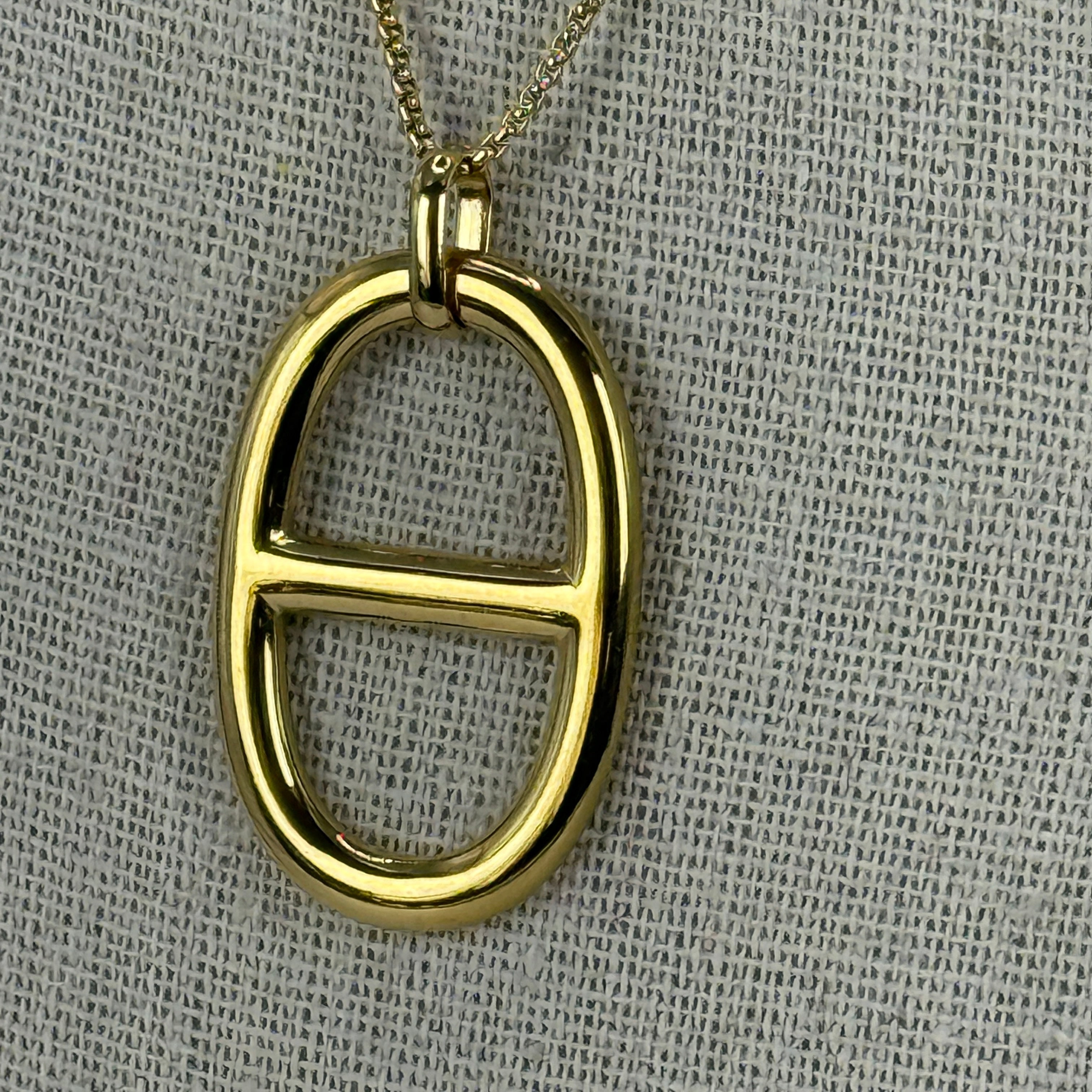 Collier chaîne en acier inoxydable dorée ou argentée – Pendentif chaîne d'ancre (réglable).