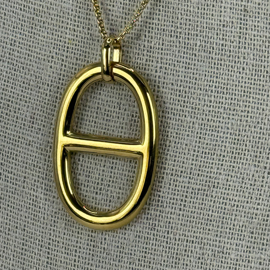 Halskette aus vergoldetem oder versilbertem Edelstahl – Ankerketten-Anhänger (verstellbar).
