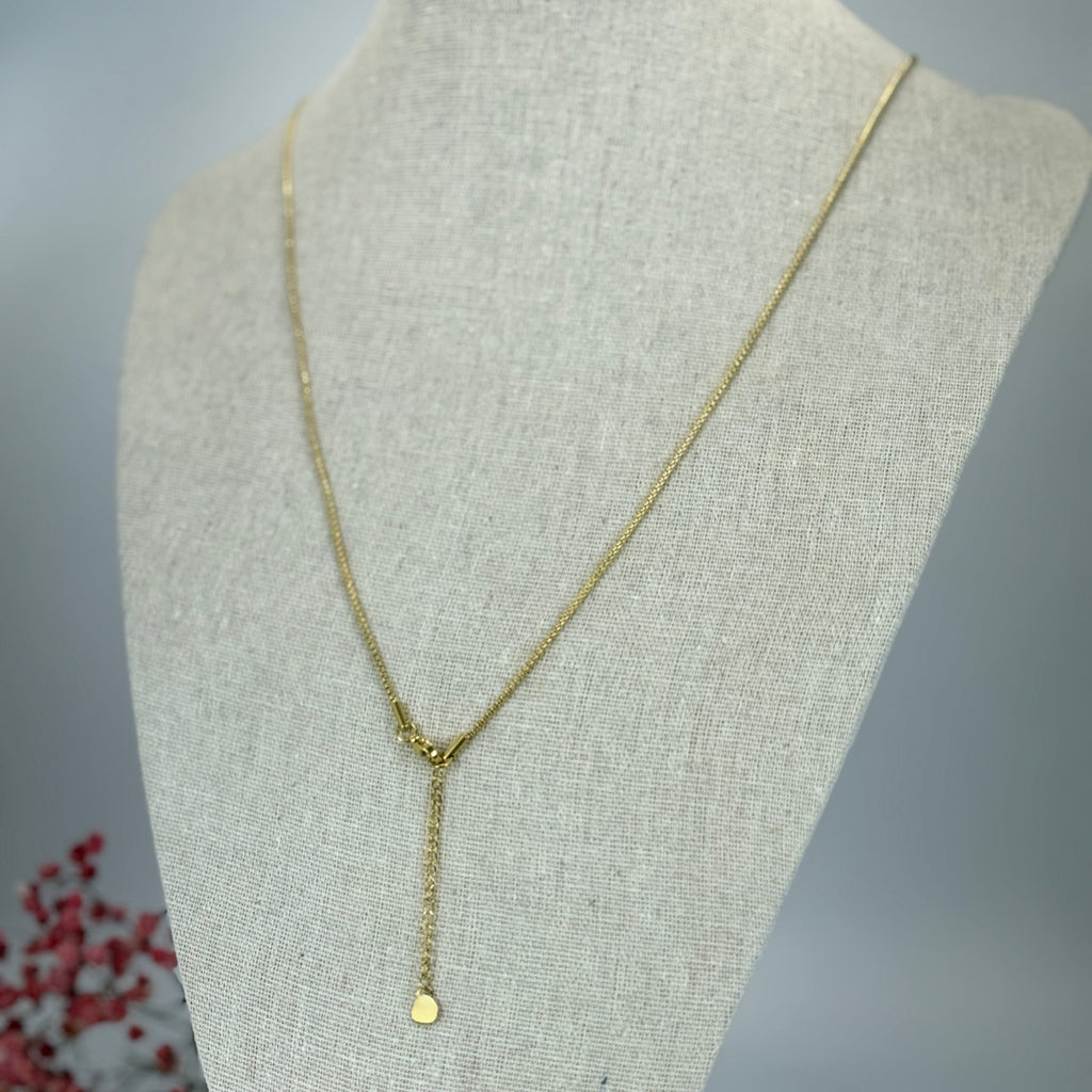 Ketting van goud- of zilverkleurig roestvrij staal – Hanger met ankerketting (verstelbaar).
