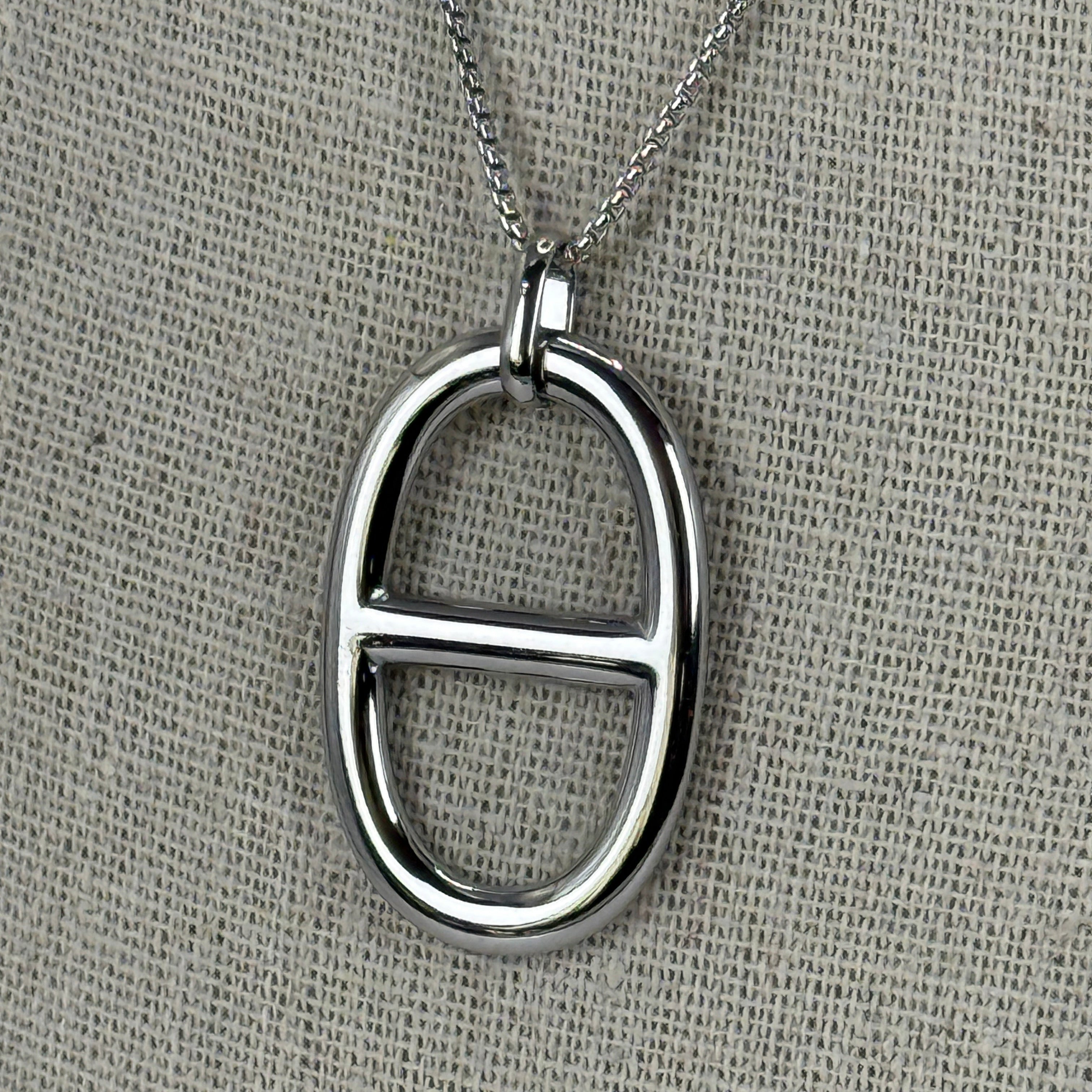 Collier chaîne en acier inoxydable dorée ou argentée – Pendentif chaîne d'ancre (réglable).