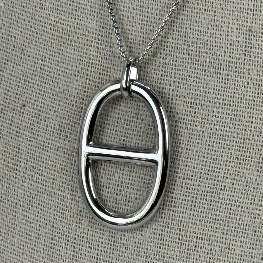 Halskette aus vergoldetem oder versilbertem Edelstahl – Ankerketten-Anhänger (verstellbar).