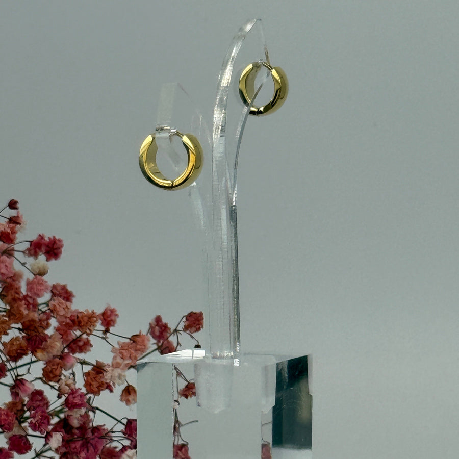 Edelstahl-Creolen goldfarben, dick – Elegant und zeitlos.