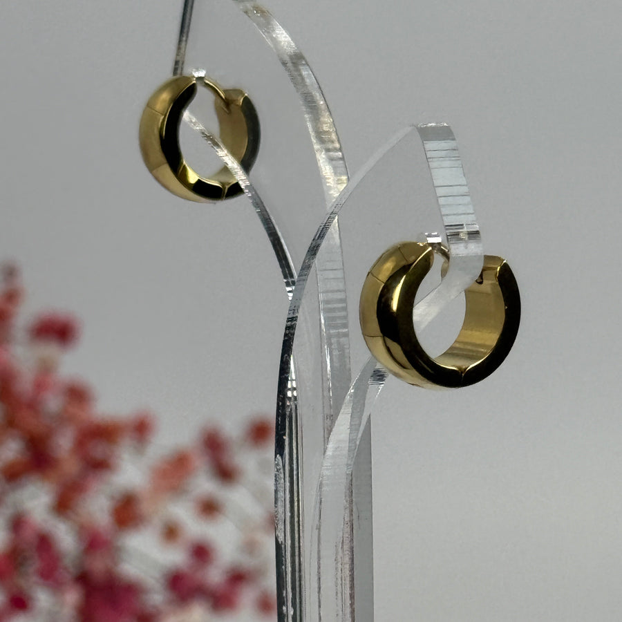 Edelstahl-Creolen goldfarben, dick – Elegant und zeitlos.