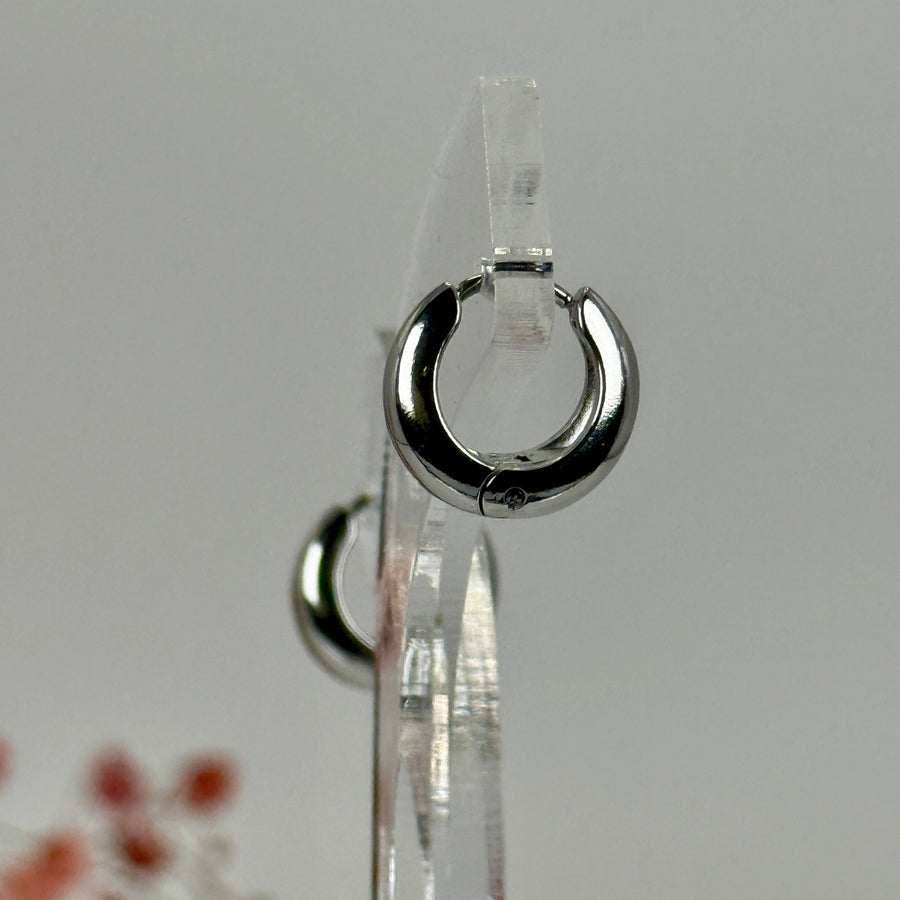 Mini-Creolen – Edelstahl, silberfarben.