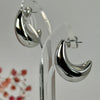 Boucles d’oreilles croissant/goutte en acier inoxydable argenté – Modernes, brillantes &amp; intemporelles