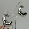 Boucles d’oreilles croissant/goutte en acier inoxydable argenté – Modernes, brillantes &amp; intemporelles
