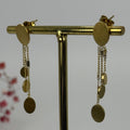 Boucles d’oreilles pendantes dorées en acier inoxydable – Chaînes & pastilles