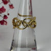 Bague ajustable en acier inoxydable dorée – Anneaux entrelacés dorés.