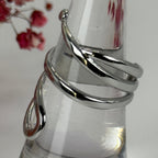 Verstellbarer Edelstahlring – Modernes Spiraldesign – gold- oder silberfarben