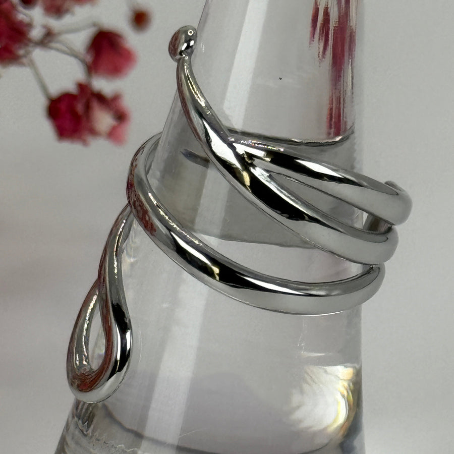 Verstellbarer Edelstahlring – Modernes Spiraldesign – gold- oder silberfarben