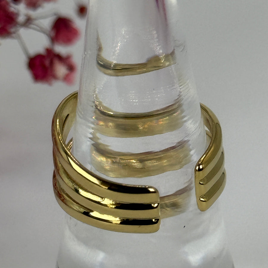 Verstellbarer Edelstahlring – Modernes Spiraldesign – gold- oder silberfarben