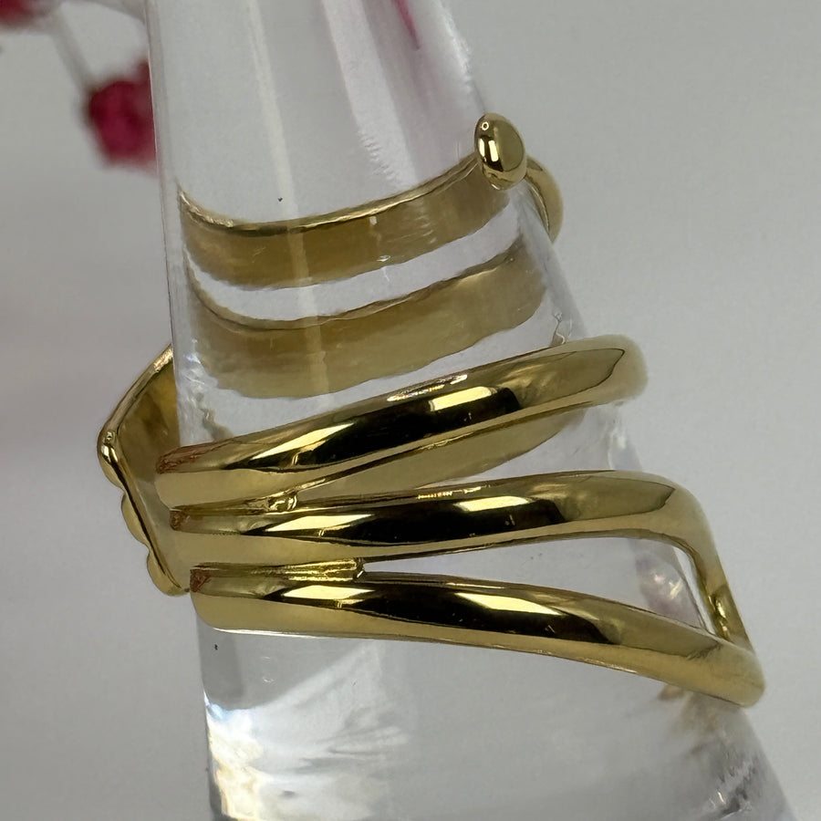 Verstellbarer Edelstahlring – Modernes Spiraldesign – gold- oder silberfarben