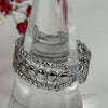 Verstellbarer Ring aus Edelstahl, silberfarben – Elegantes filigranes Design.