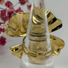 Verstellbarer Ring aus Edelstahl – Elegantes, gewelltes Blattdesign – Gold- oder Silberfinish