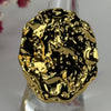 Verstellbarer Ring aus Edelstahl – Großes, gehämmertes organisches Medaillon – Gold- oder silberfarben