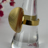 Verstellbarer Ring aus Edelstahl – Großer, runder, gebürsteter Ring – Gold- oder Silber-Finish