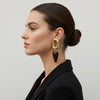 Boucles d’oreilles dorées en acier inoxydable – Cœur rouge brillant, design moderne