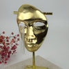 Magnetische broche artistiek masker in roestvrij staal – Goud of zilver model met kettingen