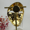 Magnetische broche artistiek masker in roestvrij staal – Goud of zilver model met kettingen