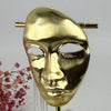 Magnetische broche artistiek masker in roestvrij staal – Goud of zilver model met kettingen