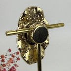 Broche aimantée vintage en acier inoxydable – Bijou élégant avec pierre noire
