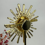 Sonnen-Magnetbrosche – Glänzend Gold – Edelstahl