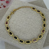 Bracelet ajustable en acier inoxydable doré – Pierres multicolores