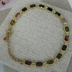 Bracelet ajustable en acier inoxydable doré – Pierres multicolores