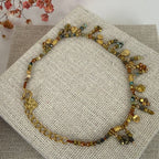 Bracelet pampilles dorées en acier inoxydable – perles jaspe multicolores style bohème