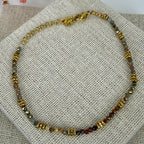 Bracelet jaspe multicolore & acier inoxydable doré – bijou fin et résistant